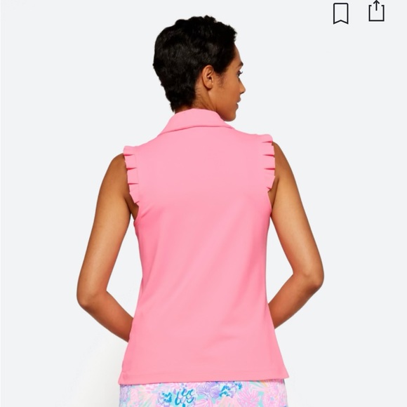 Lily Pulitzer Ruffle Hot Pink Luxletic top - Picture 5 of 6